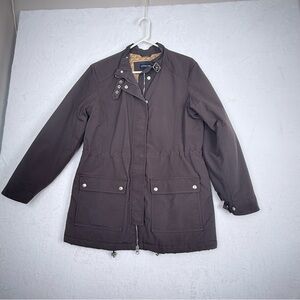 Lands’ End Brown Quilted Lined Jacket Women’s Small (6-8)